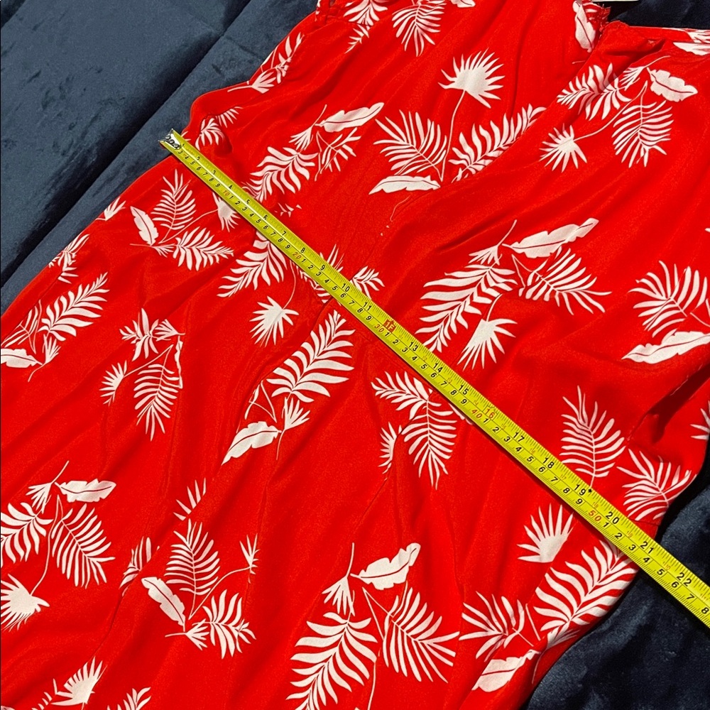 St. John's Bay Red Leaf Print Jumpsuit - Picture 8 of 10